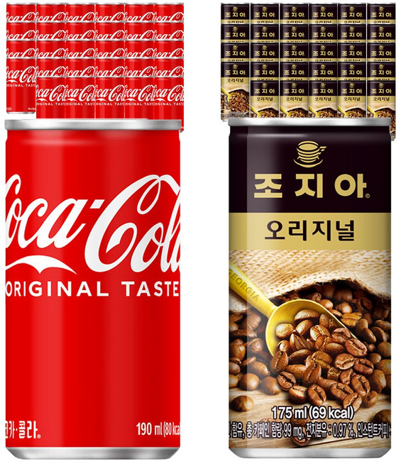 코카콜라 190ml 30개+조지아 오리지널 175ml 30개, 30개