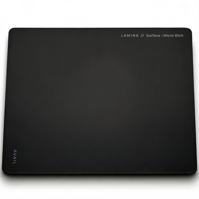 LAMINA 강화유리 마우스패드 사무용 게이밍 유리패드, 1개, 블랙