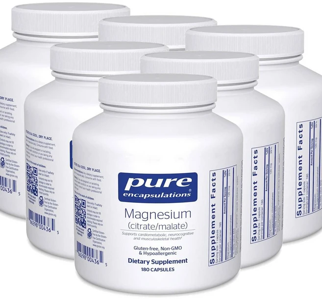 퓨어인캡슐레이션 마그네슘 시트레이트 말레이트 캡슐 Pure Encapsulations Magnesium Citrate Malate, 6개, 180정 - 쿠팡