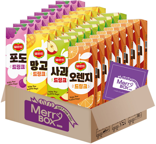 델몬트32개 (포도8+망고8+오렌지8+사과8)+ 메세지카드, 190ml, 1박스