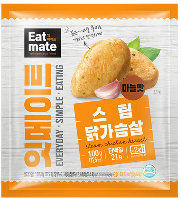 [랭킹닭컴] 잇메이트 닭가슴살 스팀 마늘맛, 100g, 100개