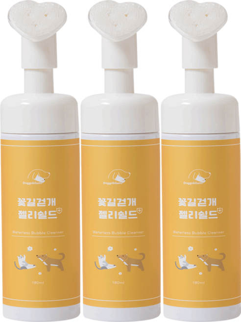 도고앤가또 물없이 간편하고 깨끗하게 꽃길걷개 워터리스 샴푸 180ml, 3개