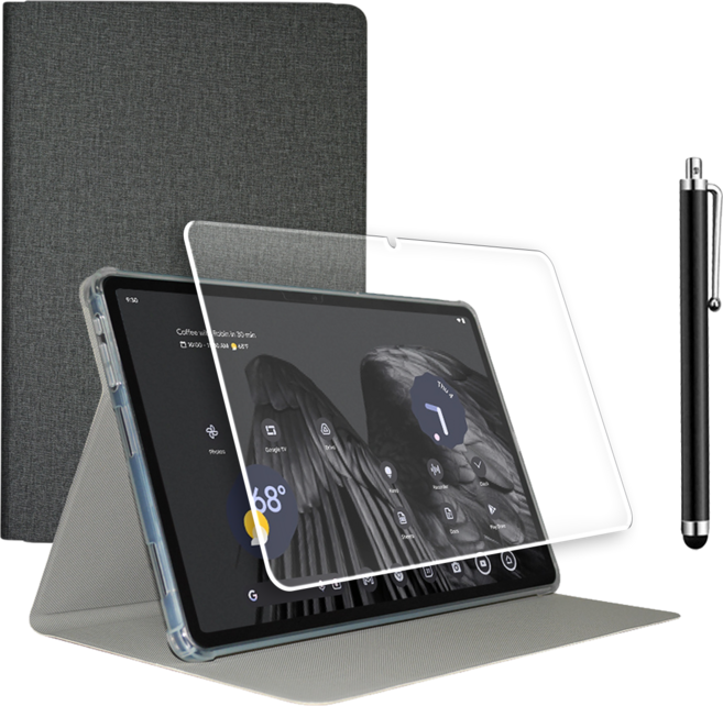 ALLDOCUBE Iplay60 Pad Pro 플립 케이스 + 액정강화 방탄유리 필름 + 터치펜, 다크 그레이, 1세트, 다크 그레이