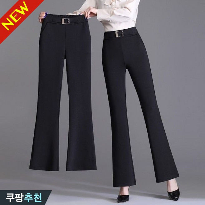 DEARHUA 여성 정장 세미 스판 핀턱 부추컷 팬츠 봄 여름 빅사이즈 추천 하이웨스트 숏 롱 슬랙스 캐주얼 일자 나팔 쫀쫀 9부 통기성 트렌드 코디 블랙 베이직 포인트 바지