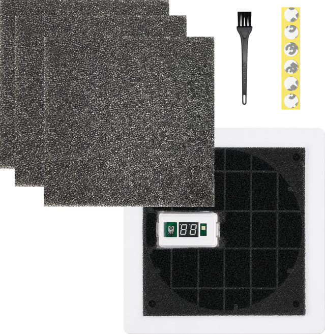 환풍기 에코필터22x22cm(3매입)+청소솔 세트 힘펠 제로크 플렉스 자이온 하츠 스펀지 싸이클론, 블랙계열