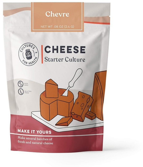Cultures for Health Chevre Starter Culture | 4 Packets Mesophilic Powdered Active Cultures | Glute, Cultures for Health Chevre Sta, 1개