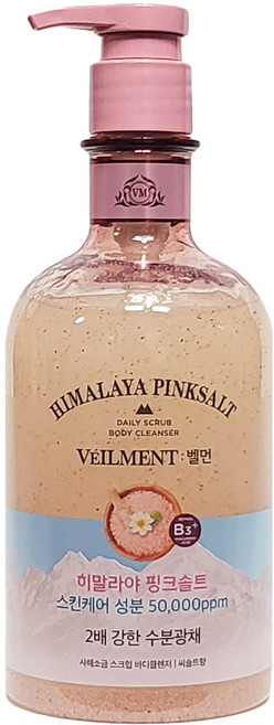 벨먼 스파 수분광채 약산성 스크럽 바디워시 히말라야 핑크솔트, 580ml, 1개