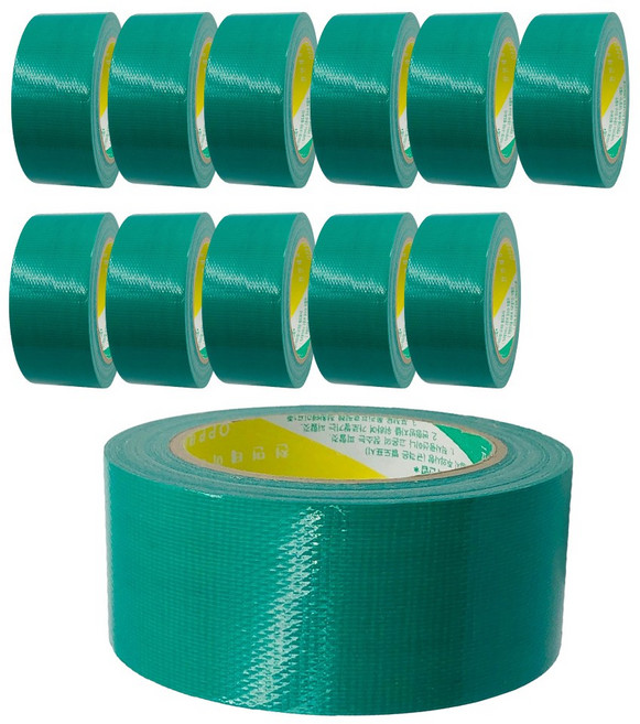코랙코리아 청테이프 48mm x 15m, 녹색, 청테이프 12개