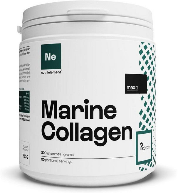 프랑스 뉴트리머슬 Nutrielement Marine Collagen Peptide 마린 콜라겐 펩타이드 Type 1 파우더, 4개, 200g