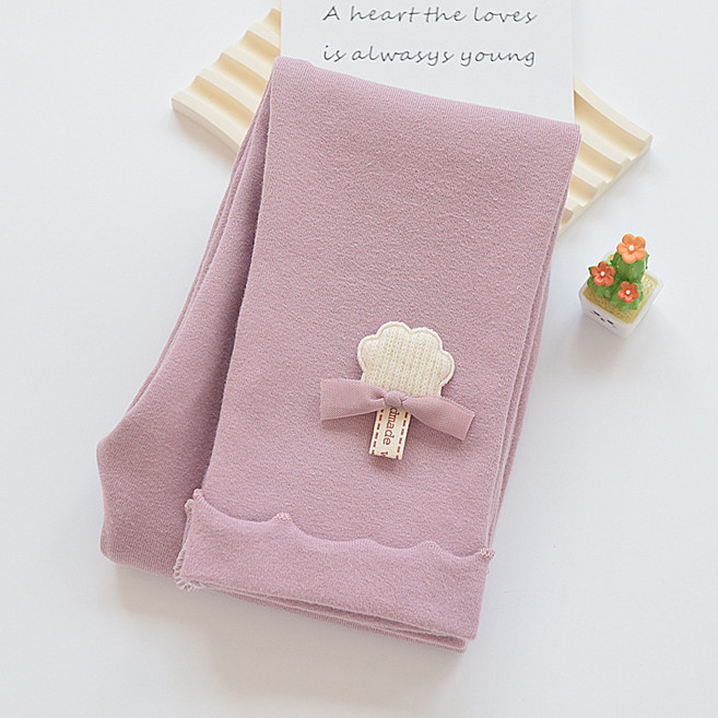 키즈 데일리 골지 레깅스 아동 리본 포인트 스판 바지