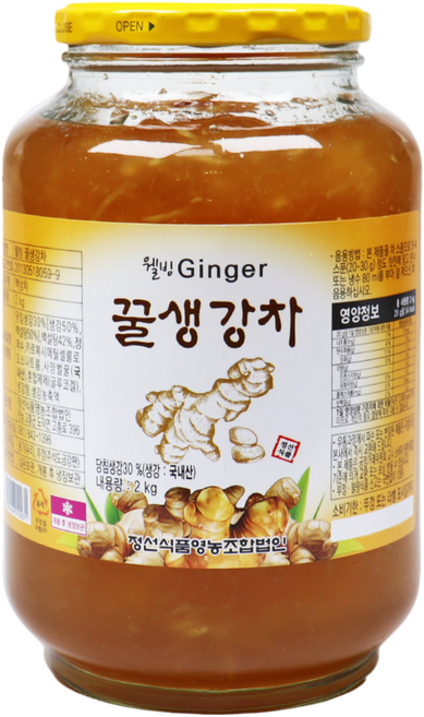 자연톡 고흥 웰빙 꿀 생강차 진저 청, 1개, 2kg, 1개입