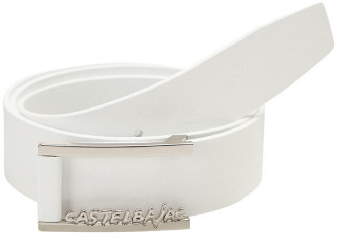 까스텔바작 남성 통가죽 로고 버클 벨트_BGCMGT202WH, 화이트, 1개