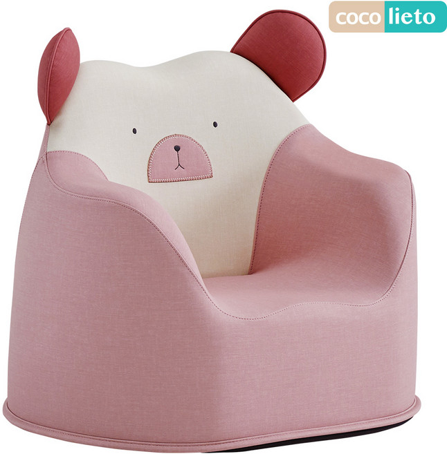 리에또 코지 캐릭터 유아소파 1인용 아기 돌 생일선물 아기의자, 베어 코지 핑크