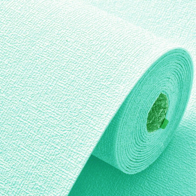 Fowod 린넨 벽지 자체 접착 방수 방습 곰팡이 방지 벽지 벽지 리노베이션 벽 스티커 길이 10m 20m, 녹색