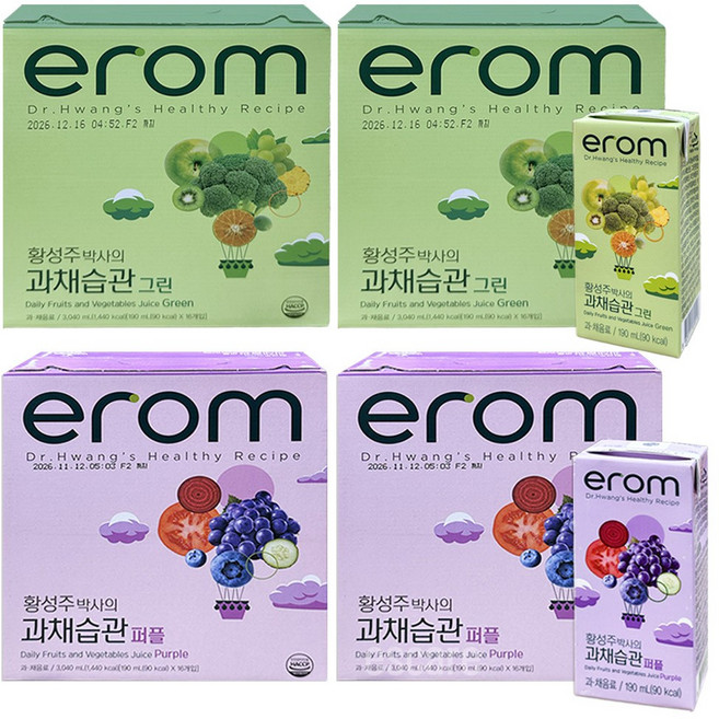 이롬 황성주박사의 과채습관 그린+퍼플, 64개, 190ml