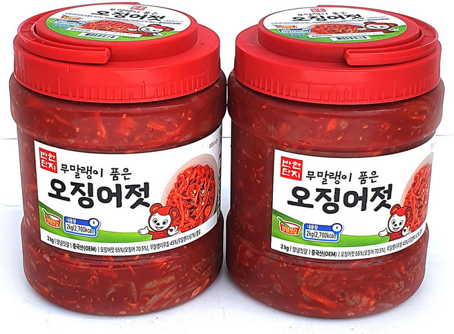 반찬단지 무말랭이 오징어젓 오말랭이 무침 품은 오징어젓갈, 2kg, 2개