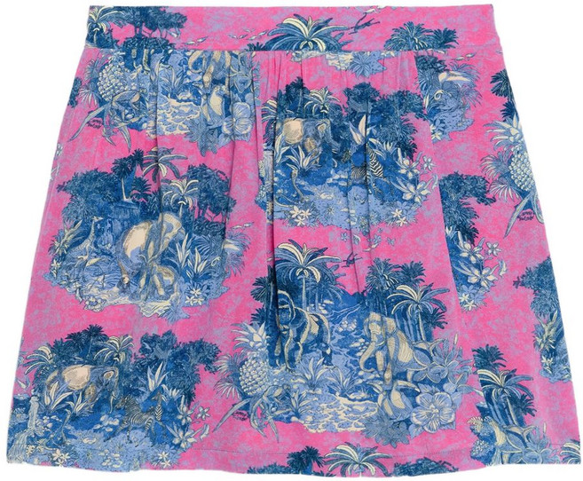 쟈딕앤볼테르 그래픽 프린트 미디 스커트