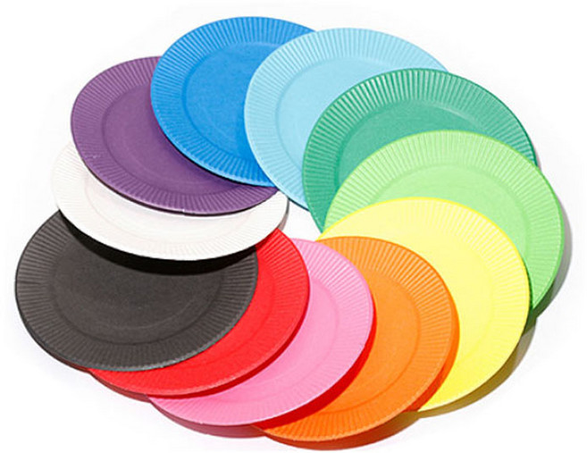 만들기재료 컬러종이접시(10개입), 검정
