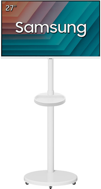 삼성전자 삼탠바이미 M5 원터치 3세대 이동식 무빙 스탠드 스마트 모니터 패키지 OTT, (선반O) 27인치 화이트에디션, 68.6cm