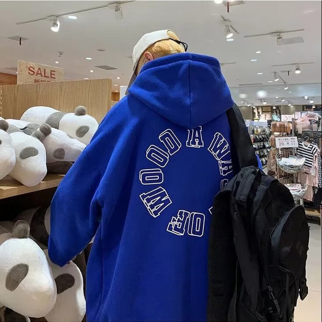 帽T男M-5XL 連帽衛衣 刷毛款 港風潮ins寬鬆 連帽套頭 韓版日系學院風