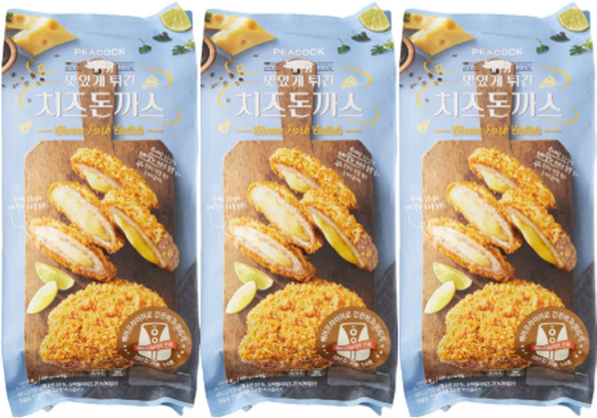 수입식품 수입 그로서리 겉바속촉 피코크 냉동 맛있게 튀긴 치즈돈까스 600g 수입식재료, 1개