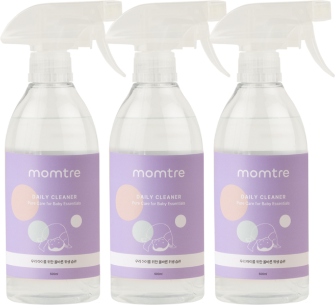 맘뜨레 유아용품 데일리클리너 프리미엄 아기용품 토이클리너, 3개, 500ml