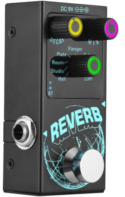 멀티이펙터 기타 효과 페달 디지털 리버브 9 가지 무선 반주 DECAY/MIX 발광