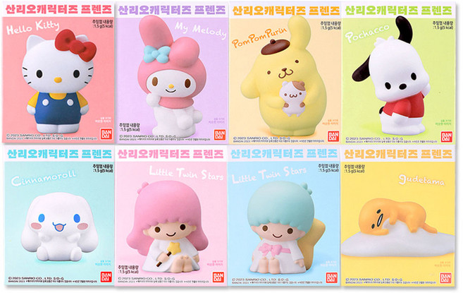 산리오 캐릭터즈 프렌즈 1 피규어 츄잉껌 랜덤, 6개, 35g, 풍선껌맛