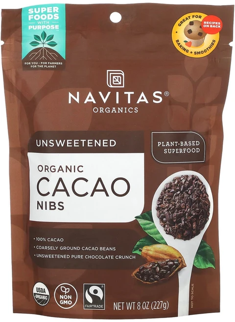건강챙기세요 Navitas Organics 유기농 카카오 닙스 무가당 227g(8oz) 백살까지오래오래, NavitasOrganics유기농카카오닙스무가당227g - 쿠팡