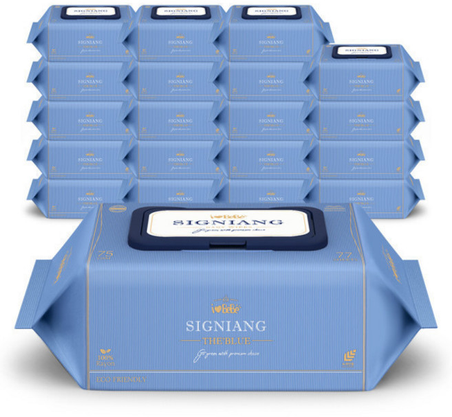 시그니앙 아이러브베베 더블루 아기물티슈 엠보 캡형 77매 20개, 75g