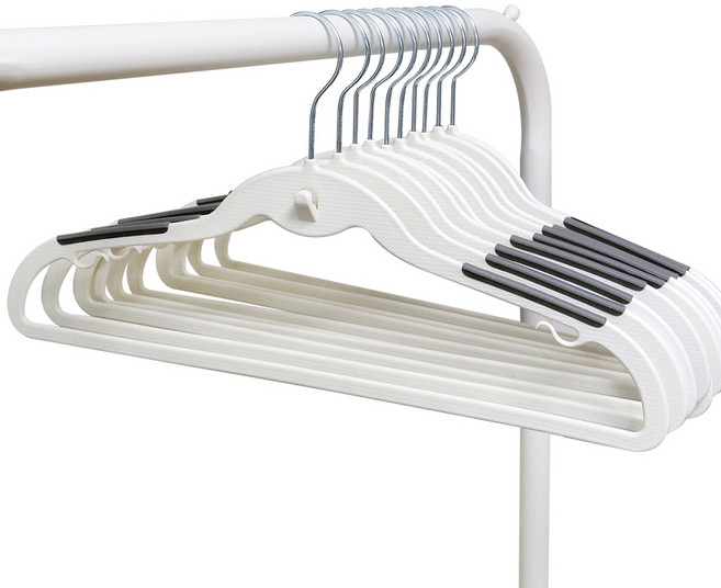 화이트래빗 디자인 논슬립 옷걸이 후크 화이트 + 그레이(어깨패드), 20개