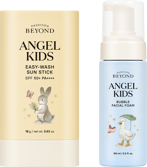 베이비 선케어 묶음딜 비욘드 엔젤키즈 이지워시 선스틱 18 g SPF 50+ / PA+++++엔젤키즈 버블 페이셜 폼 150mL