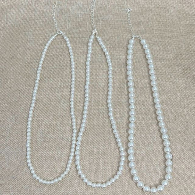 퓨어 클래식 패션 유리 진주 목걸이 4mm 6mm 8mm gas+8141Is