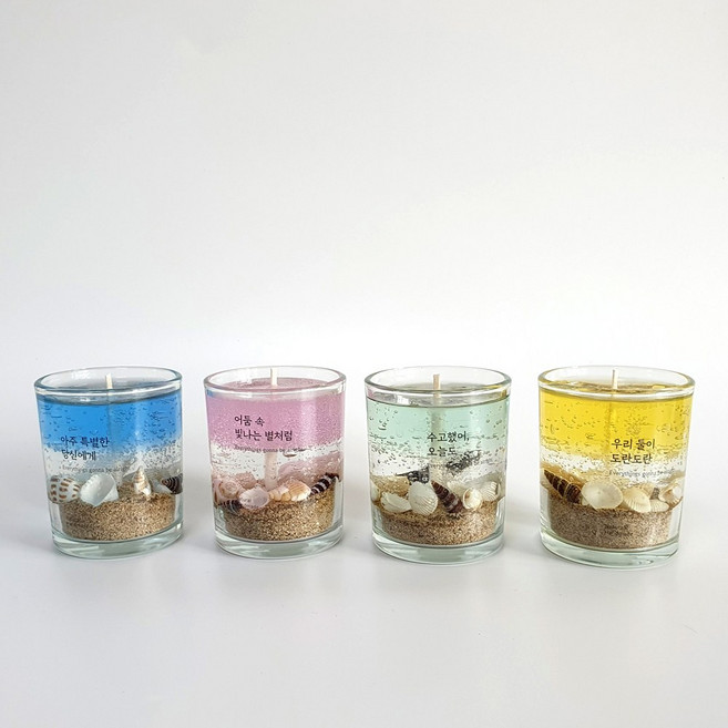 달빛마녀캔들 5온즈 4개 바다캔들 만들기 DIY 키트-(150ml), 복숭아/블루, 150ml