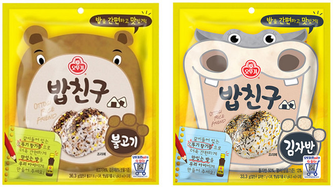 (상온)[오뚜기]밥친구불고기x2 + 밥친구김자반x2, 1.(밥친구)불고기x2+(밥친구)김자반x2, 33.3g, 1개