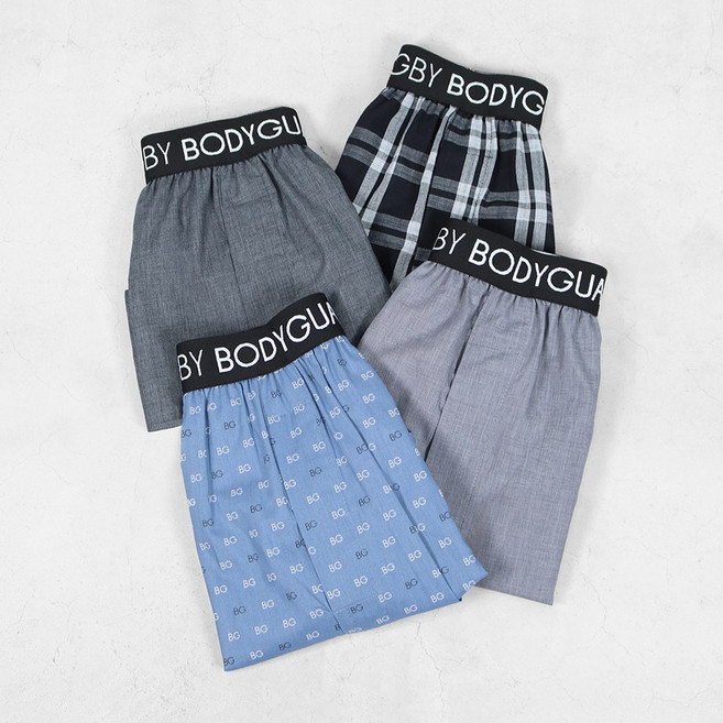 보디가드 남성 코튼 아웃밴드 트렁크팬티 4종세트