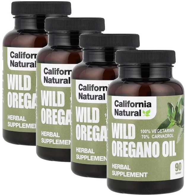 캘리포니아네츄럴 야생 오레가노 오일 베지캡슐 90정, 4개 - 쿠팡