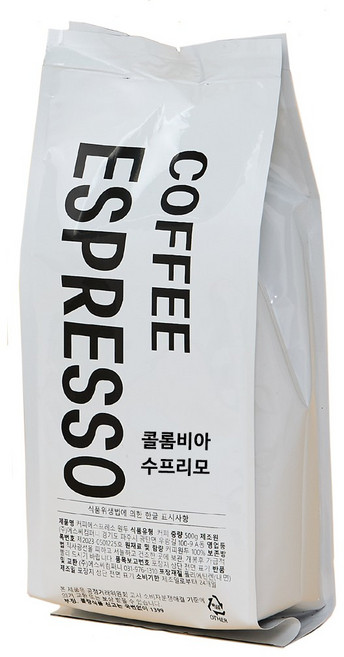 커피 에스프레소 콜롬비아 슈프리모 원두커피, 홀빈(분쇄안함), 500g, 1개