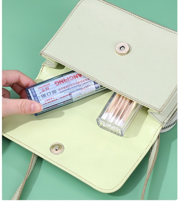 인공눈물 케이스 보관 면봉 이쑤시개 치간솔 약 밴드 소품 미니 작은 일회용 통 휴대용, 1개, 투명 화이트