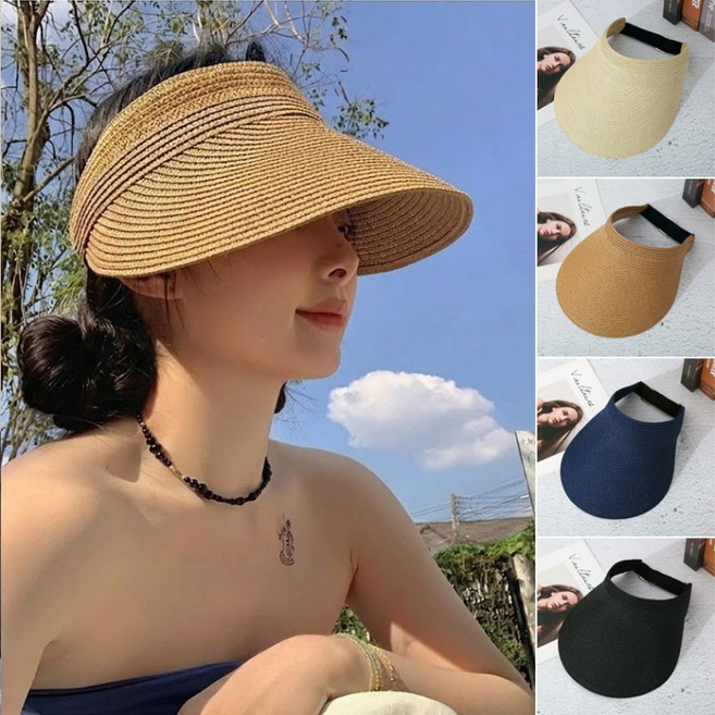 밀짚 썬캡 데일리 비치모 돌돌이 가벼운 심플 여행