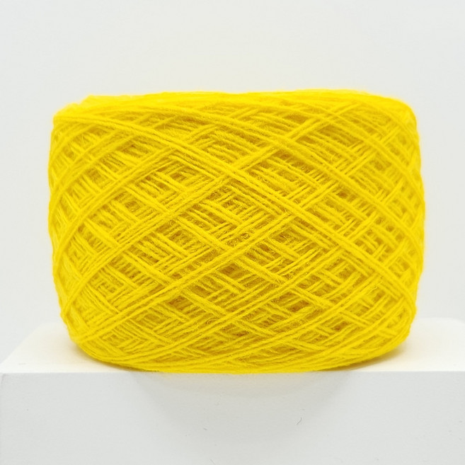 [뜨개실] 50g 램스울 6합 - 의류 블랭킷 소품 털실, 25 노랑, 1개