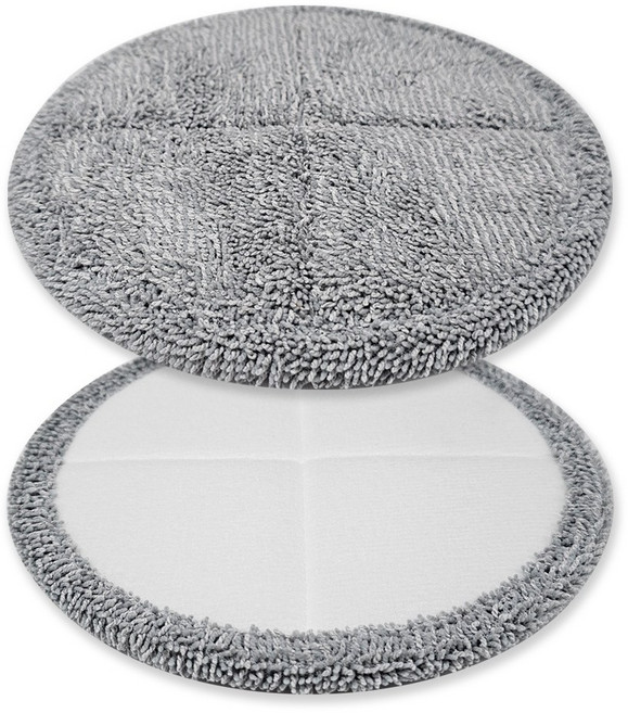 물걸레 청소기 무선 파워스윙 휴스톰 보아르 청소포 원형 도톰한 극세사 걸레 19~20cm 호환, 2개, 회색