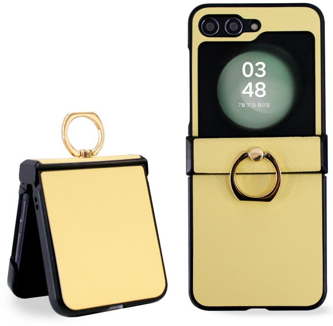 리네시 갤럭시 호환 Z플립 지플립 힌지보호 가죽 링 핸드폰 케이스