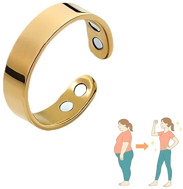 TACBSP Calmi Ring Magtherapy Lymphatic Drainage Lymph Nodes Acupuncture Therapy for Women Men – Ac, 골드 - 쿠팡