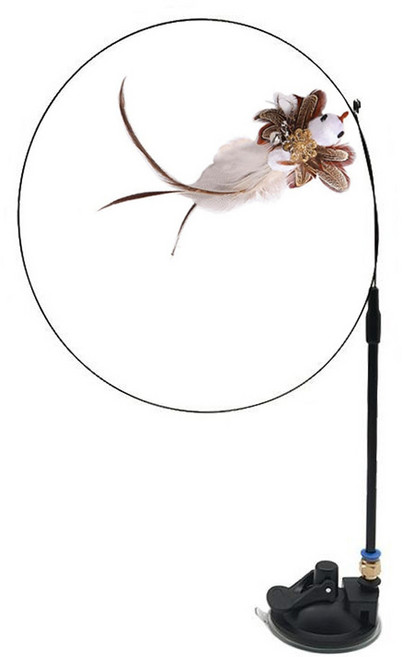 냥혼자논다 고양이장난감 혼자 노는 셀프 낚싯대 장난감, 금박새, 1개