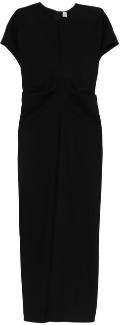 토템 반소매 미디 드레스