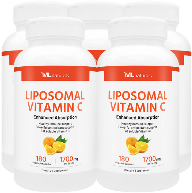 [미국번개배송] 착한명품 마이라이프 내추럴스 리포좀 비타민C 1700 mg, 5개, 180정