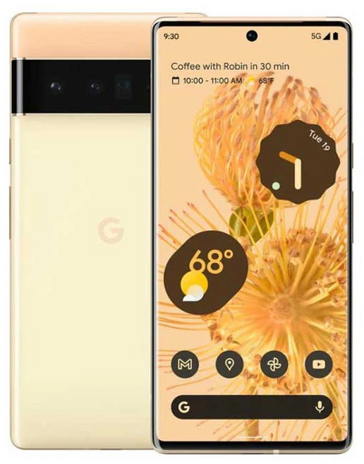 구글 픽셀 6 프로 5G 6.71 인치 12GB RAM 128 256 512GB ROM NFC 옥타 코어 6 프로 구글 텐서, 256GB, 01 YELLOW
