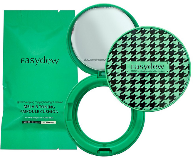 이지듀 멜라 비 토닝 앰플 쿠션 리필 15g + 케이스[하운드 체크 에디션], 1개, 21호 리필+케이스