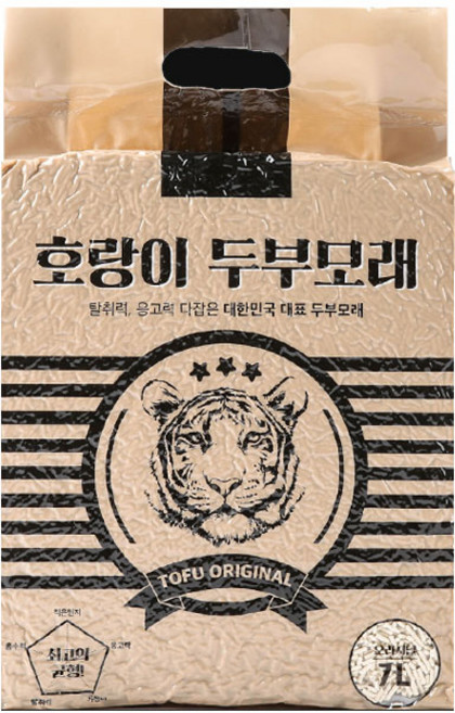 호랑이 먼지없는 프리미엄 두부 모래 오리지널, 7L, 6개